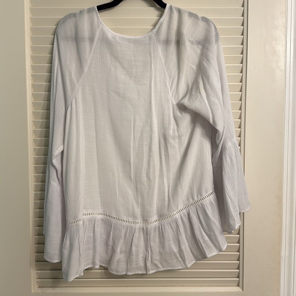 Lilly Pulitzer Amisa Top Resort White Tassels Lace Flounce Hem Size Small NWT - Picture 5 of 5